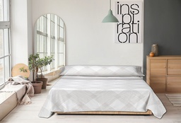 [XI100.N85.101.16.3] SÁBANA FRANELA N85 (Cama de 90cm, 16 Gris, Estuche Tríptico PVC)