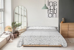 [XI100.N86.101.16.3] SÁBANA FRANELA N86 (Cama de 90cm, 16 Gris, Estuche Tríptico PVC)